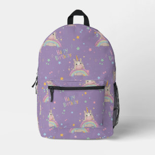 Funny Birthday Unicorn  Printed Backpack