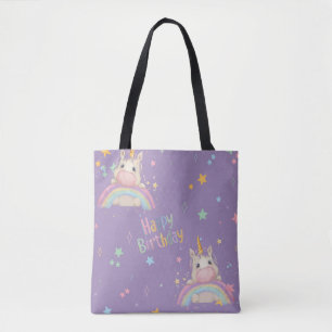 Funny Birthday Unicorn Tote Bag