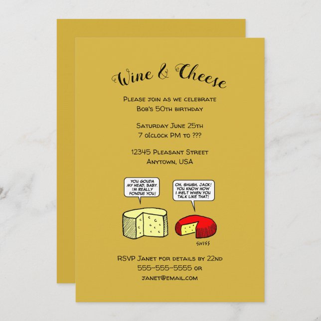 Funny Birthday Wine Tasting Party Invitations (Front/Back)