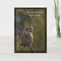 Funny Birthday: Wiser with age (PHOTO card) owl