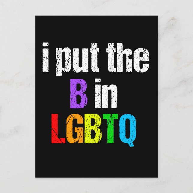 Funny Bisexual LGBTQ Rainbow Humour Quote Postcard (Front)