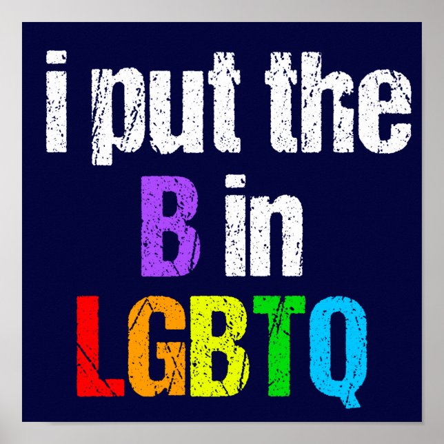 Funny Bisexual LGBTQ Rainbow Humour Quote Poster (Front)
