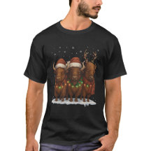Funny Bison Christmas Trio – Santa Hat Holiday