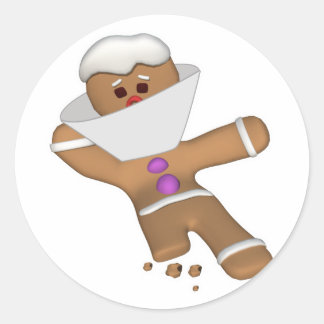 Funny Bit Himself Gingerbread Man Classic Round Sticker