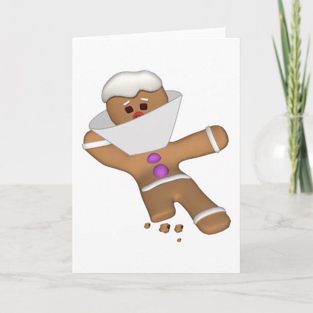 Funny Bit Himself Gingerbread Man Holiday Card (Front)