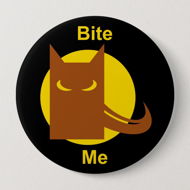 Funny Bite Me Spooky Werewolf Halloween  10 Cm Round Badge (Front)