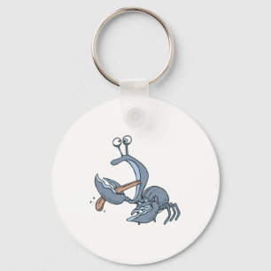 funny biting tongue crab key ring