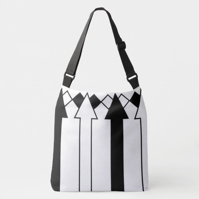 Funny Black and White Arrows Stripes Bag (Front)