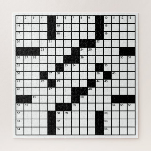 Funny Black and White Crossword Game Jigsaw Puzzle (Vertical)