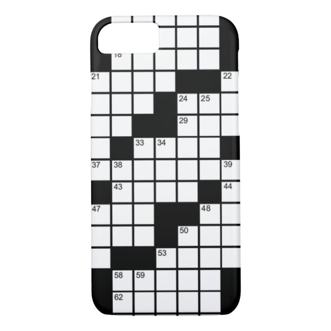 Funny Black and White Crossword Puzzle Game Case-Mate iPhone Case (Back)