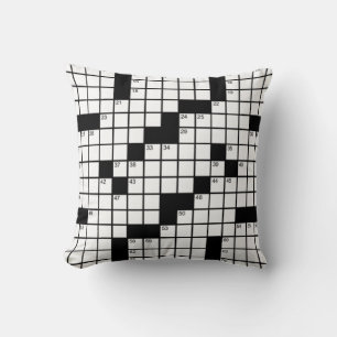Funny Black and White Crossword Puzzle Game Cushion