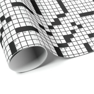 Funny Black and White Crossword Puzzle Game Wrapping Paper
