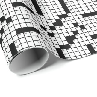 Funny Black and White Crossword Puzzle Game Wrapping Paper