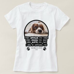 Funny Black and White Cute Pet Watching Photo T-Shirt