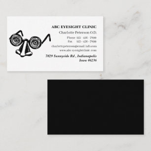 Funny Black And White Optometrist  Business Card