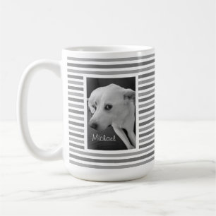 Funny Black and White Photo of Cute Custom Name Coffee Mug