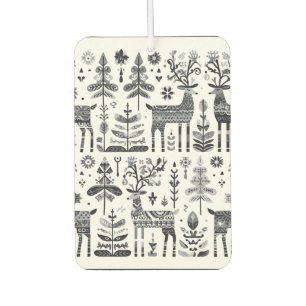 Funny Black and White Reindeer Pattern Car Air Freshener