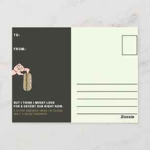Funny Black and Yellow Sandwich Postcard