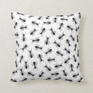 Funny Black Ants Pattern Cushion