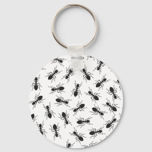 Funny Black Ants Pattern Key Ring
