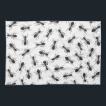 Funny Black Ants Pattern Tea Towel<br><div class="desc">This cute and funny black ants insect pattern is perfect for the trendy and fun hipster. Its cool and silly print is great for many gifts and occasions.</div>