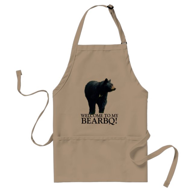 Funny Black Bear Barbecue Apron (Front)