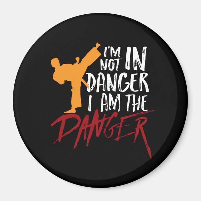 Funny Black Belt Fighter Martial Arts Humour Magnet (Front)