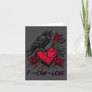 Funny Black Bird F-caw-f Anti Valentines Day Singl Card