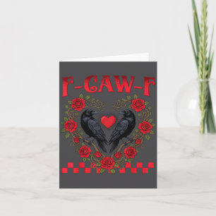 Funny Black Bird F-caw-f Anti Valentines Day Singl Card
