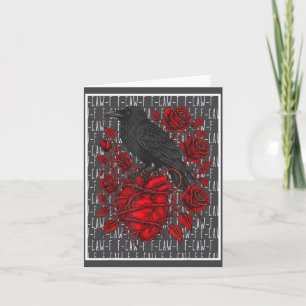 Funny Black Bird F-caw-f Anti Valentines Day Singl Card