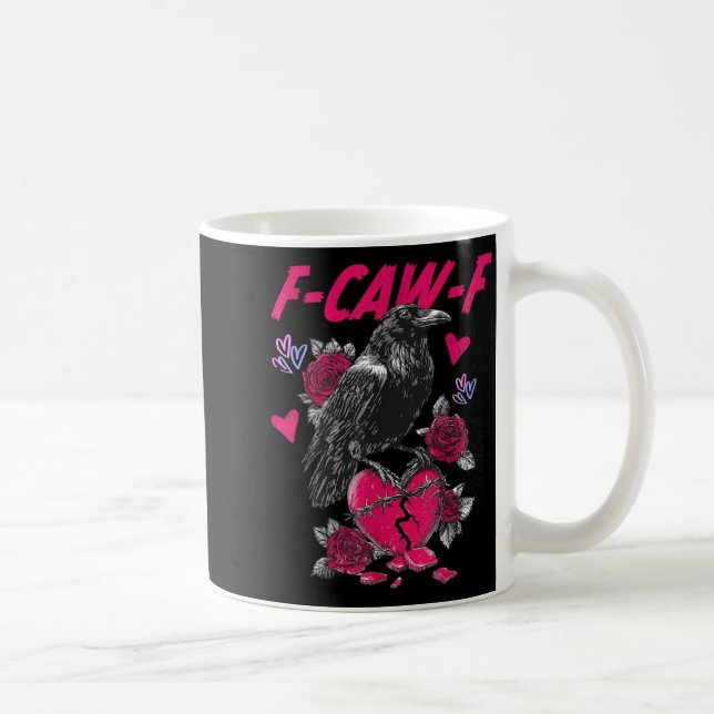 Funny Black Bird F-caw-f Anti Valentines Day Singl Coffee Mug (Right)