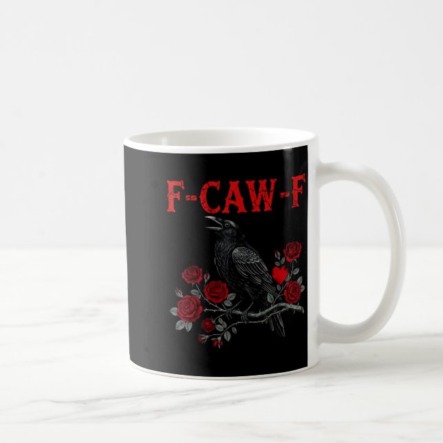 Funny Black Bird F-caw-f Anti Valentines Day Singl Coffee Mug (Right)
