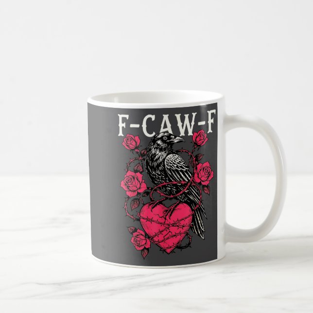 Funny Black Bird F-caw-f Anti Valentines Day Singl Coffee Mug (Right)