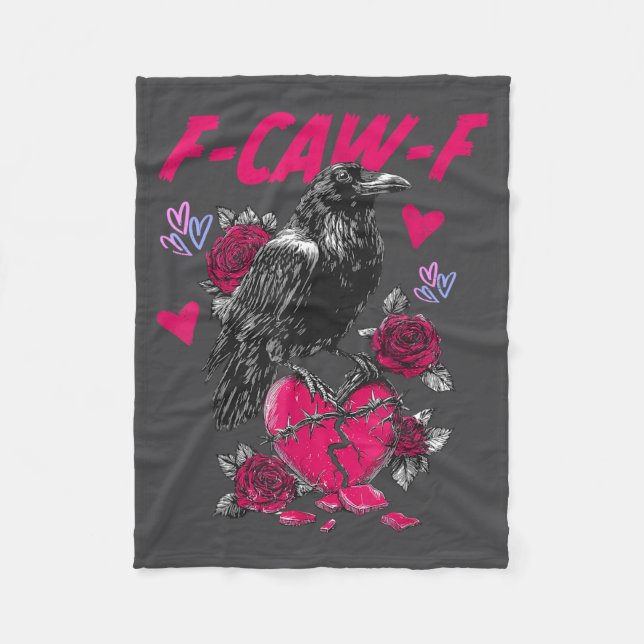 Funny Black Bird F-caw-f Anti Valentines Day Singl Fleece Blanket (Front)