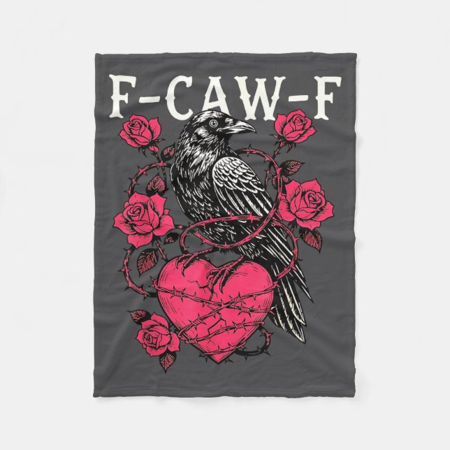 Funny Black Bird F-caw-f Anti Valentines Day Singl Fleece Blanket (Front)