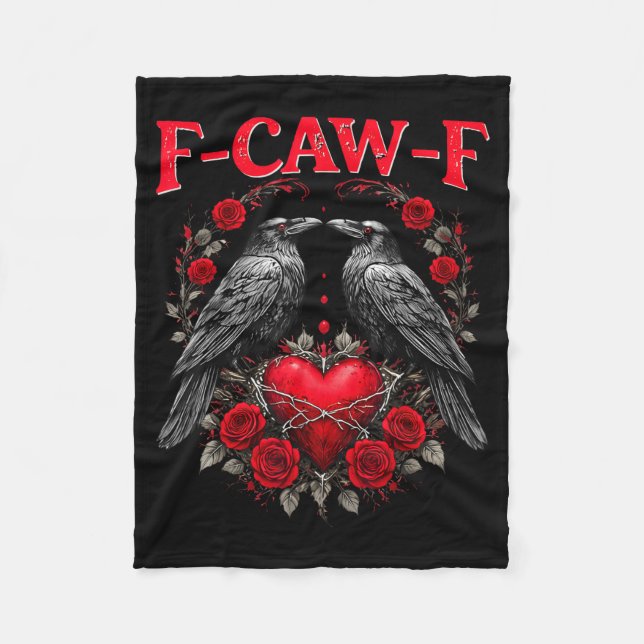 Funny Black Bird F-caw-f Anti Valentines Day Singl Fleece Blanket (Front)