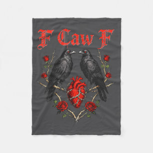 Funny Black Bird F-caw-f Anti Valentines Day Singl Fleece Blanket