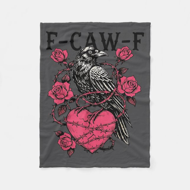 Funny Black Bird F-caw-f Anti Valentines Day Singl Fleece Blanket (Front)