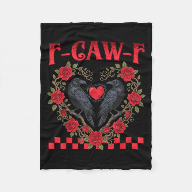 Funny Black Bird F-caw-f Anti Valentines Day Singl Fleece Blanket (Front)