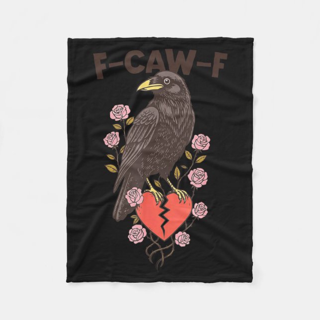 Funny Black Bird F-caw-f Anti Valentines Day Singl Fleece Blanket (Front)