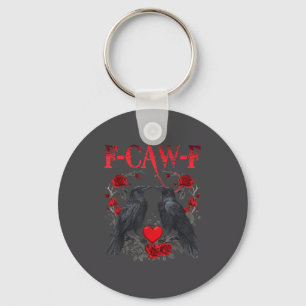Funny Black Bird F-caw-f Anti Valentines Day Singl Key Ring