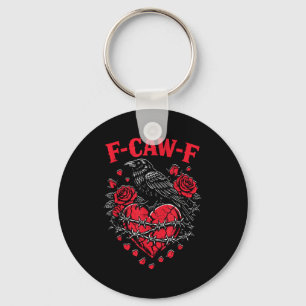 Funny Black Bird F-caw-f Anti Valentines Day Singl Key Ring
