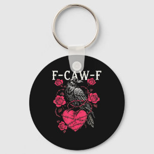 Funny Black Bird F-caw-f Anti Valentines Day Singl Key Ring
