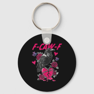 Funny Black Bird F-caw-f Anti Valentines Day Singl Key Ring