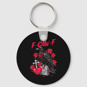 Funny Black Bird F-caw-f Anti Valentines Day Singl Key Ring