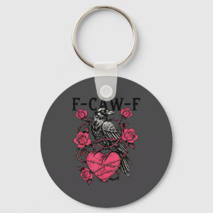 Funny Black Bird F-caw-f Anti Valentines Day Singl Key Ring