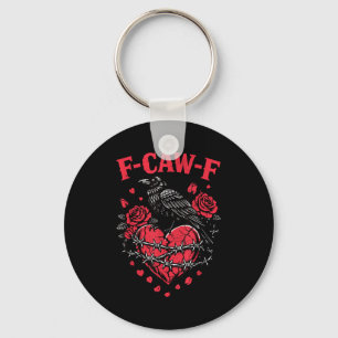 Funny Black Bird F-caw-f Anti Valentines Day Singl Key Ring
