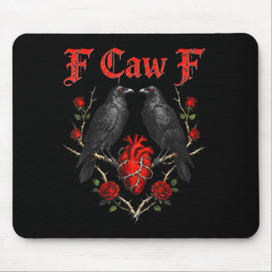 Funny Black Bird F-caw-f Anti Valentines Day Singl Mouse Mat