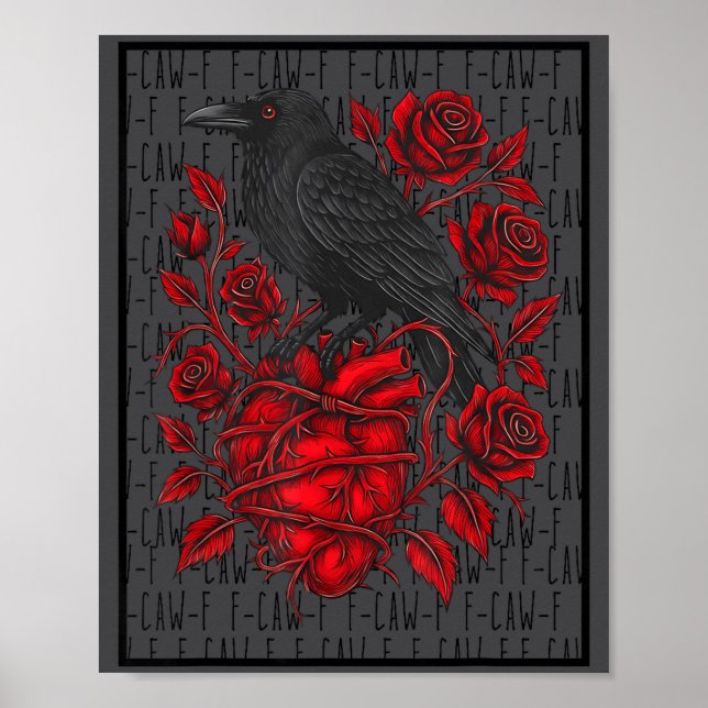 Funny Black Bird F-caw-f Anti Valentines Day Singl Poster (Front)