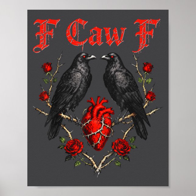 Funny Black Bird F-caw-f Anti Valentines Day Singl Poster (Front)